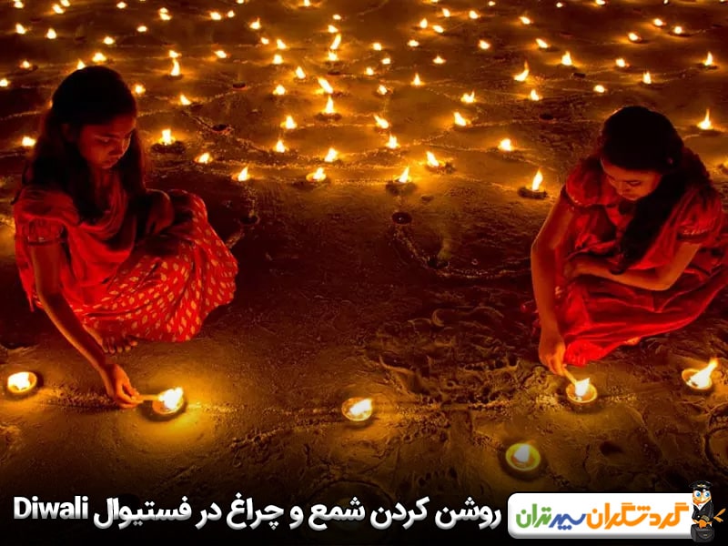 روشن کردن شمع و چراغ در فستیوال Diwali
